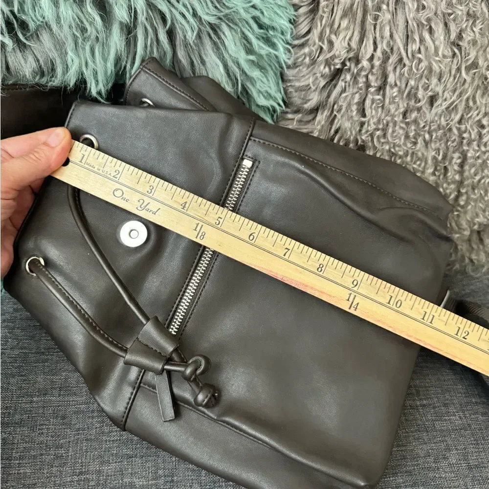 Y2K Esprit Vintage Faux Leather Drawstring Backpack